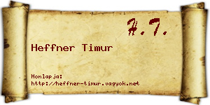 Heffner Timur névjegykártya